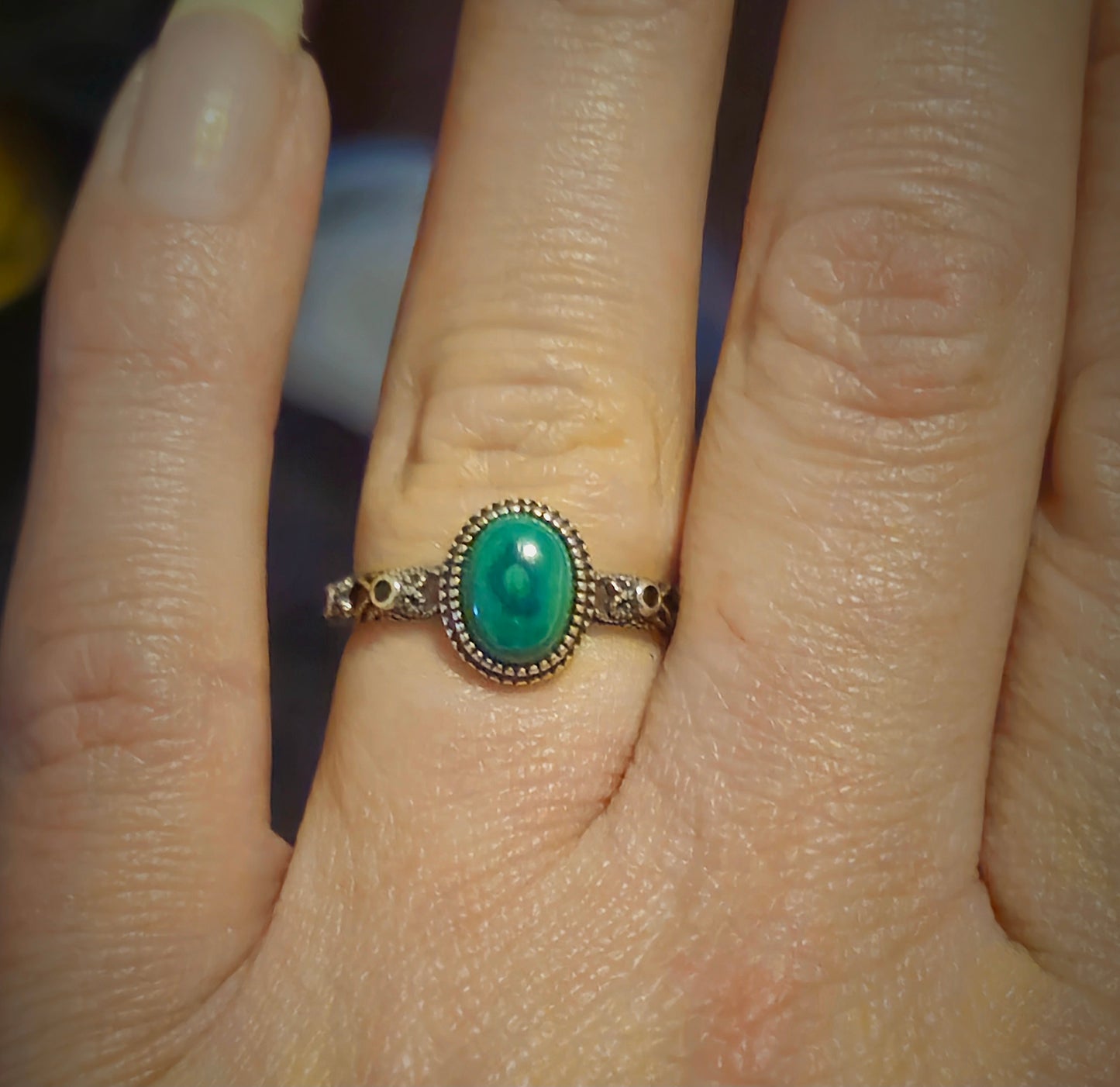Malachite Sterling Silver Ring