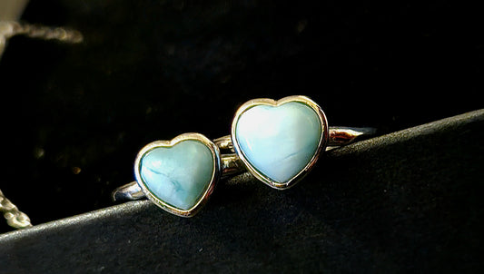 Larimar Love Heart Ring