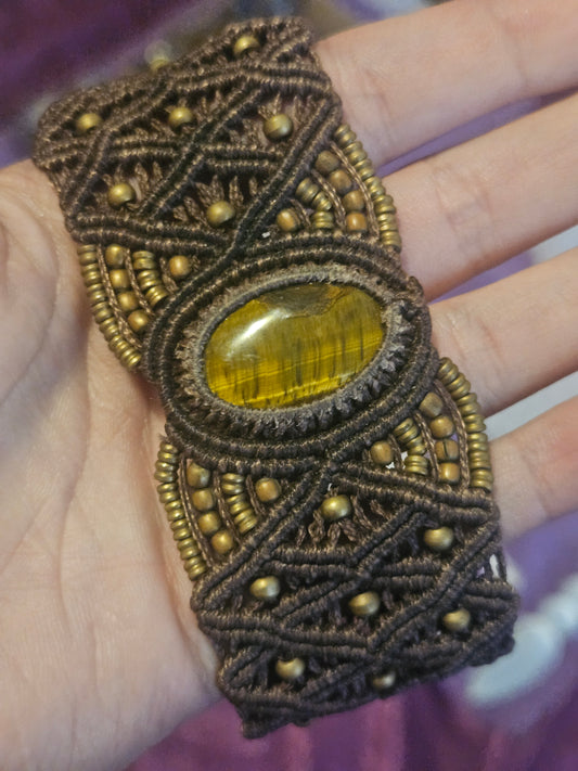 Tiger Eye Thread Woven Bracelet