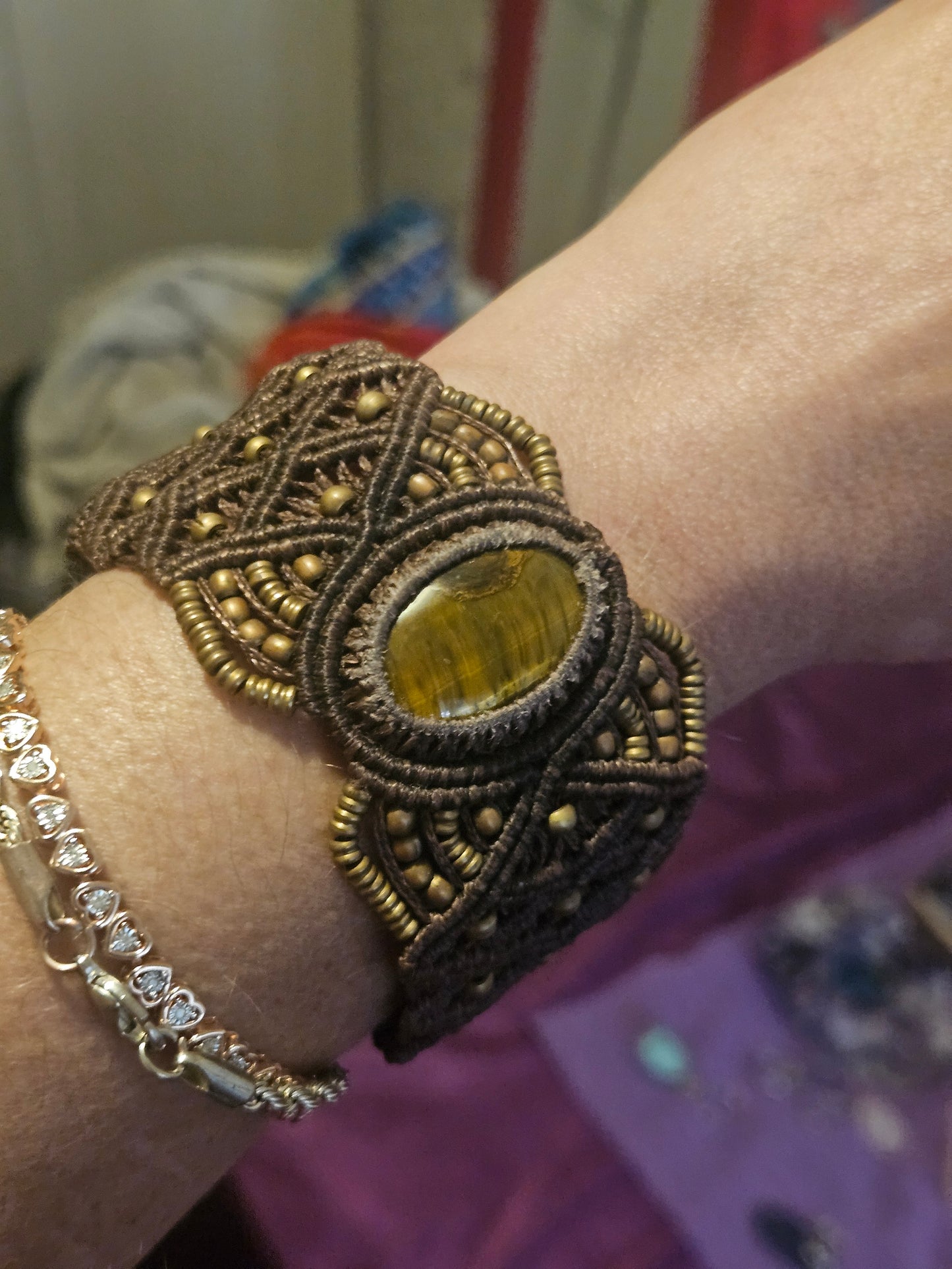 Tiger Eye Thread Woven Bracelet