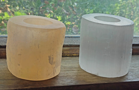Selenite Candle Holders