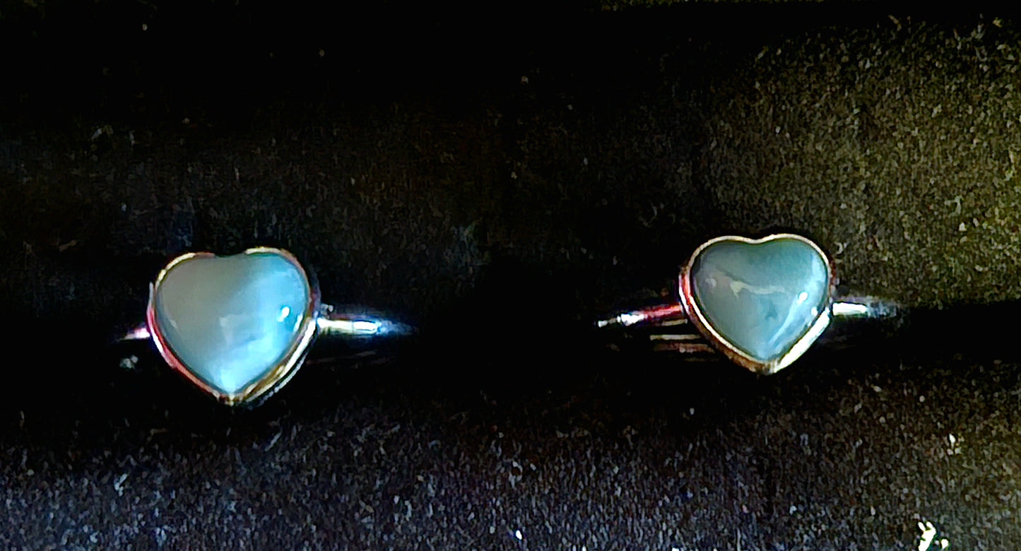 Larimar Love Heart Ring
