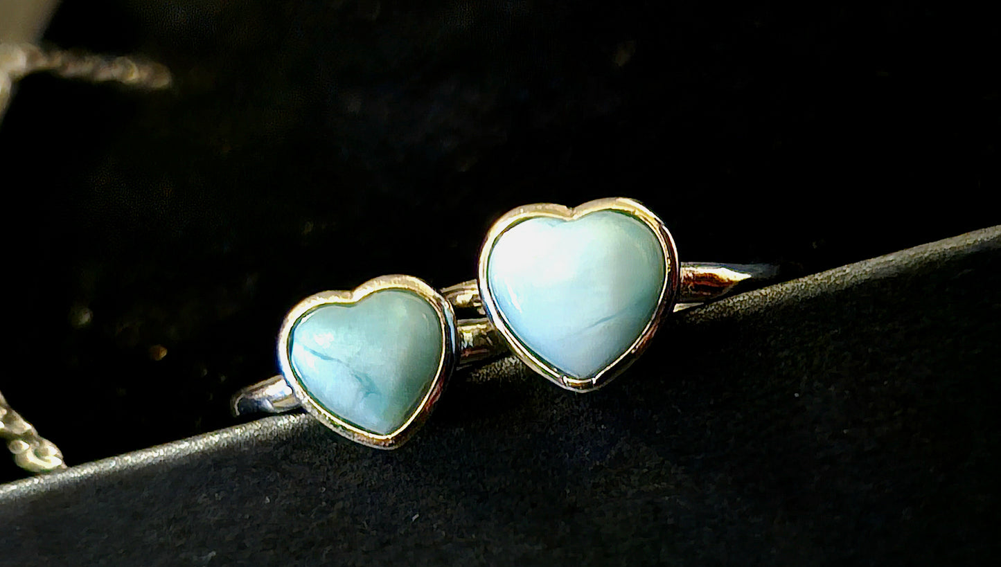 Larimar Love Heart Ring
