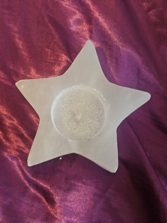 Selenite Candle Holder