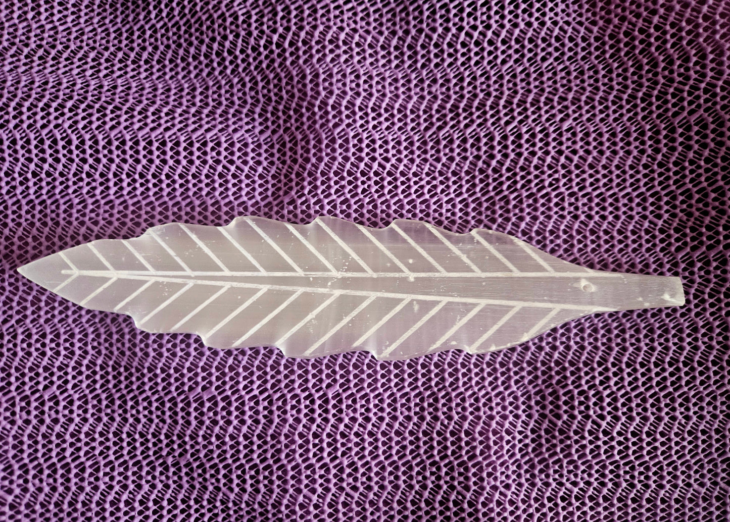 Selenite Feather Incense Holder