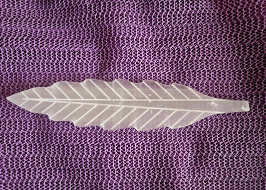 Selenite Feather Incense Holder